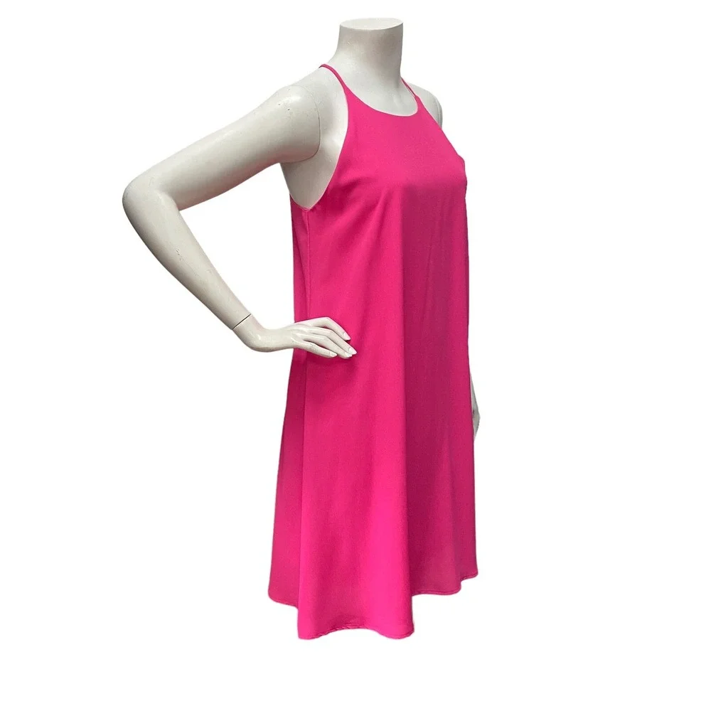 Everly Women's Small Pink Shift Dress Keyhole High Neckline Sleeveless‎ B205